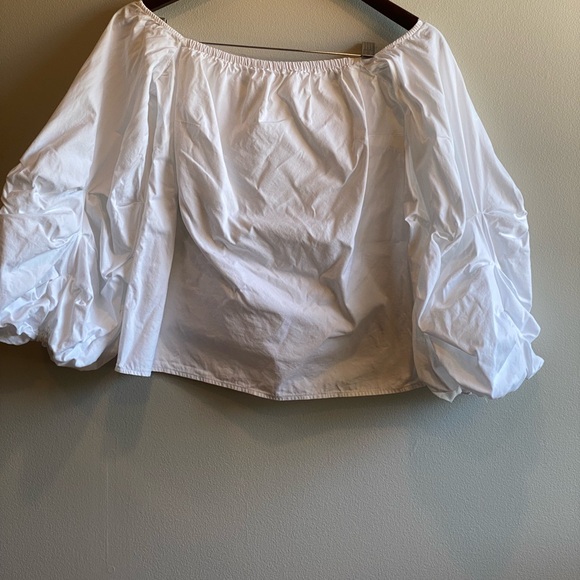 PETERSYN Womens Long Sleeve Off Shoulder Blouse White Size Small - Picture 2 of 7